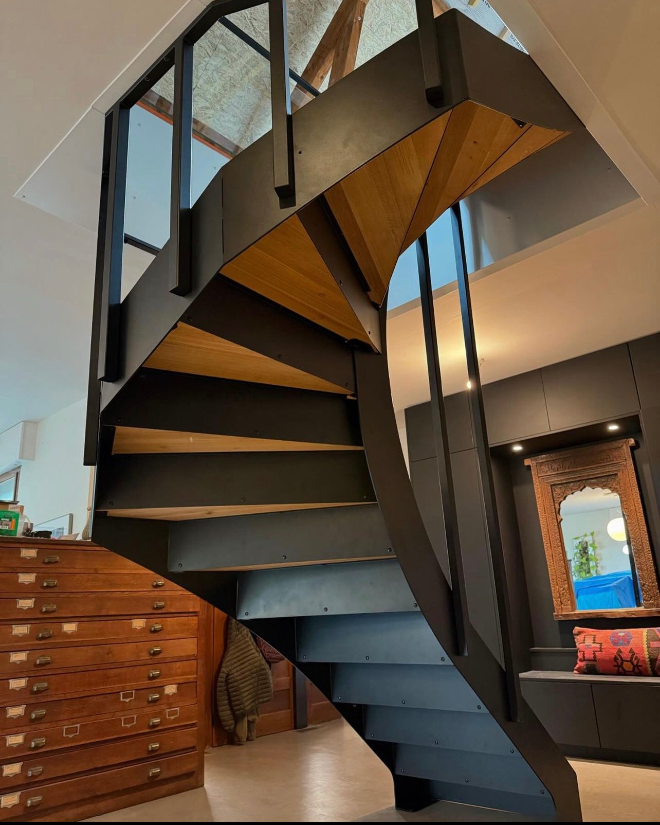 Escalera helicoidal - perspectiva angular